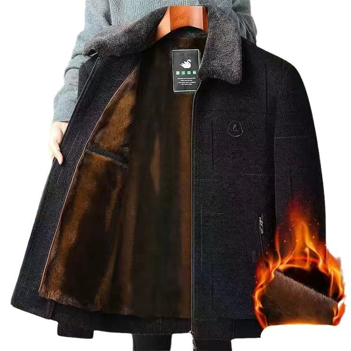 Herren-Winterjacke, Chenille, gefüttert, für Senioren