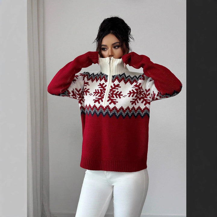 Fair-Isle-Pullover mit Reißverschluss für Paare
