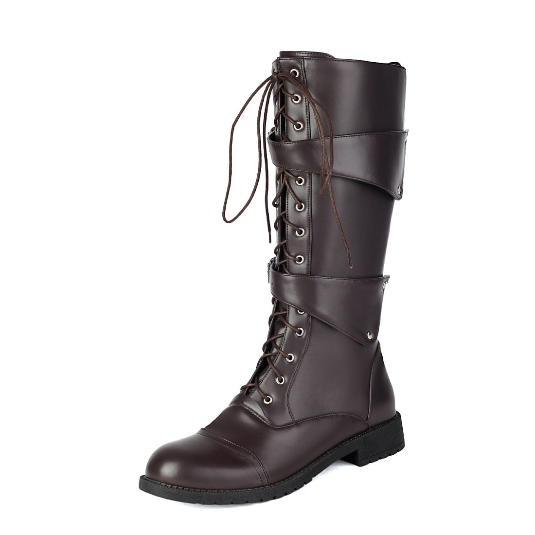 Herren-Stiefel mit Schnallen und Schnürung