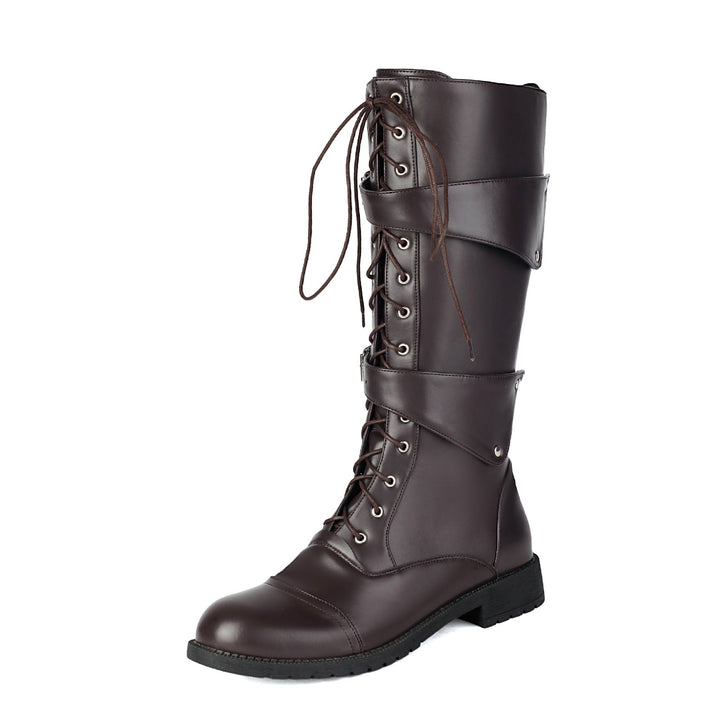 Herren-Stiefel mit Schnallen und Schnürung