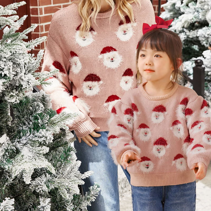 Damen-Weihnachtspullover mit Weihnachtsmann-Motiv