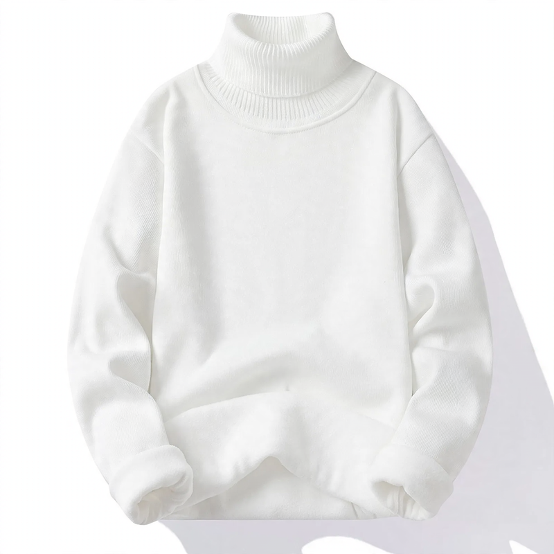Herren-Strickpullover mit hohem Kragen, körperbetont