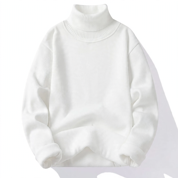 Herren-Strickpullover mit hohem Kragen, körperbetont