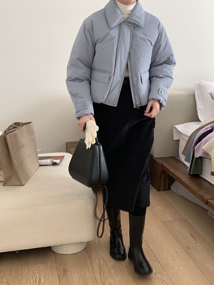 Damen Daunenjacke, Weißenten-Daunenfüllung, Koreanischer Stil