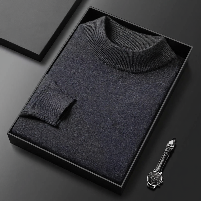 Herren-Kaschmirpullover mit Stehkragen