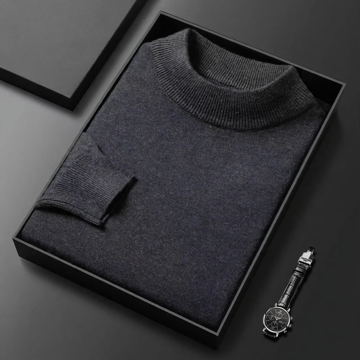 Herren-Kaschmirpullover mit Stehkragen