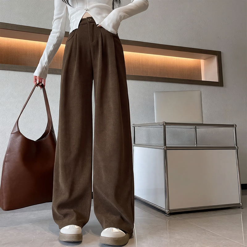 Damen-Cordhose, gerade geschnitten, gefüttert, für Herbst/Frühling
