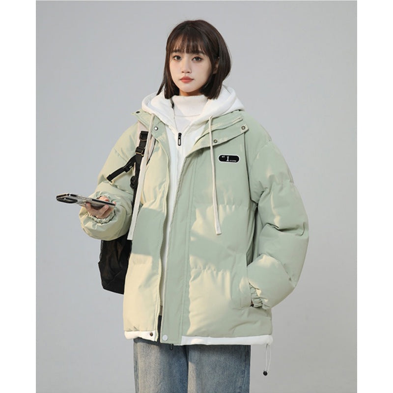 Gefütterte Unisex-Winterjacke im Lagen-Look
