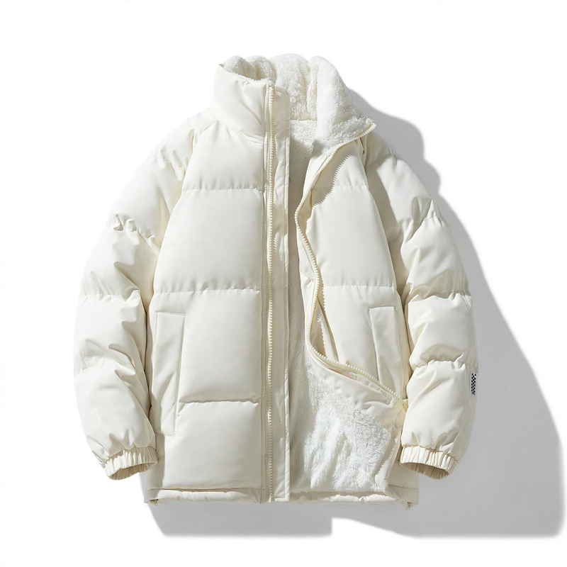 Herren-Steppjacke, winddicht, Stehkragen, locker