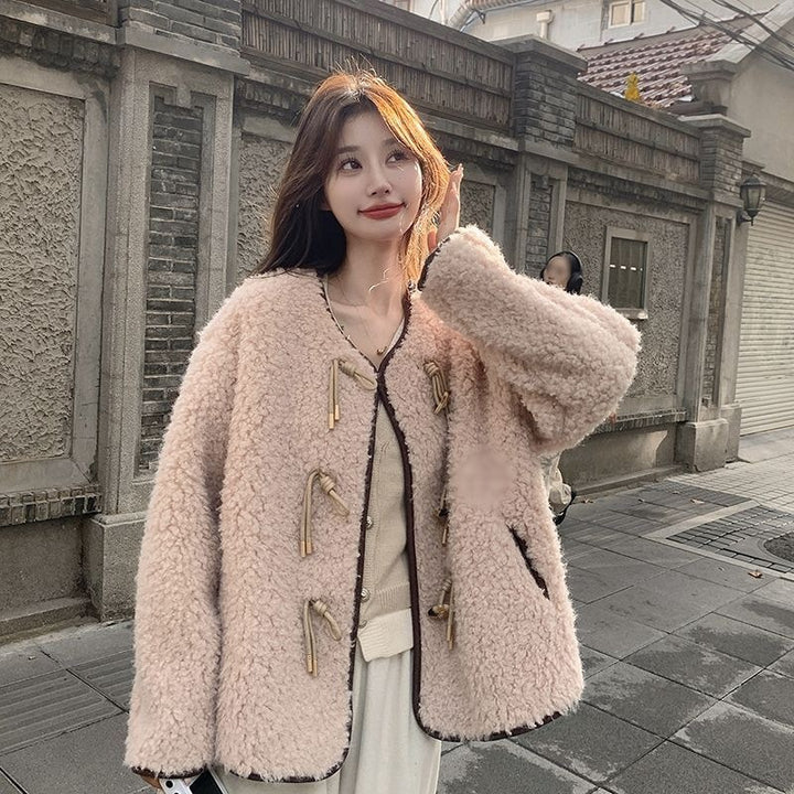 Damen-Lammfelljacke, kuschelig, Herbst/Winter