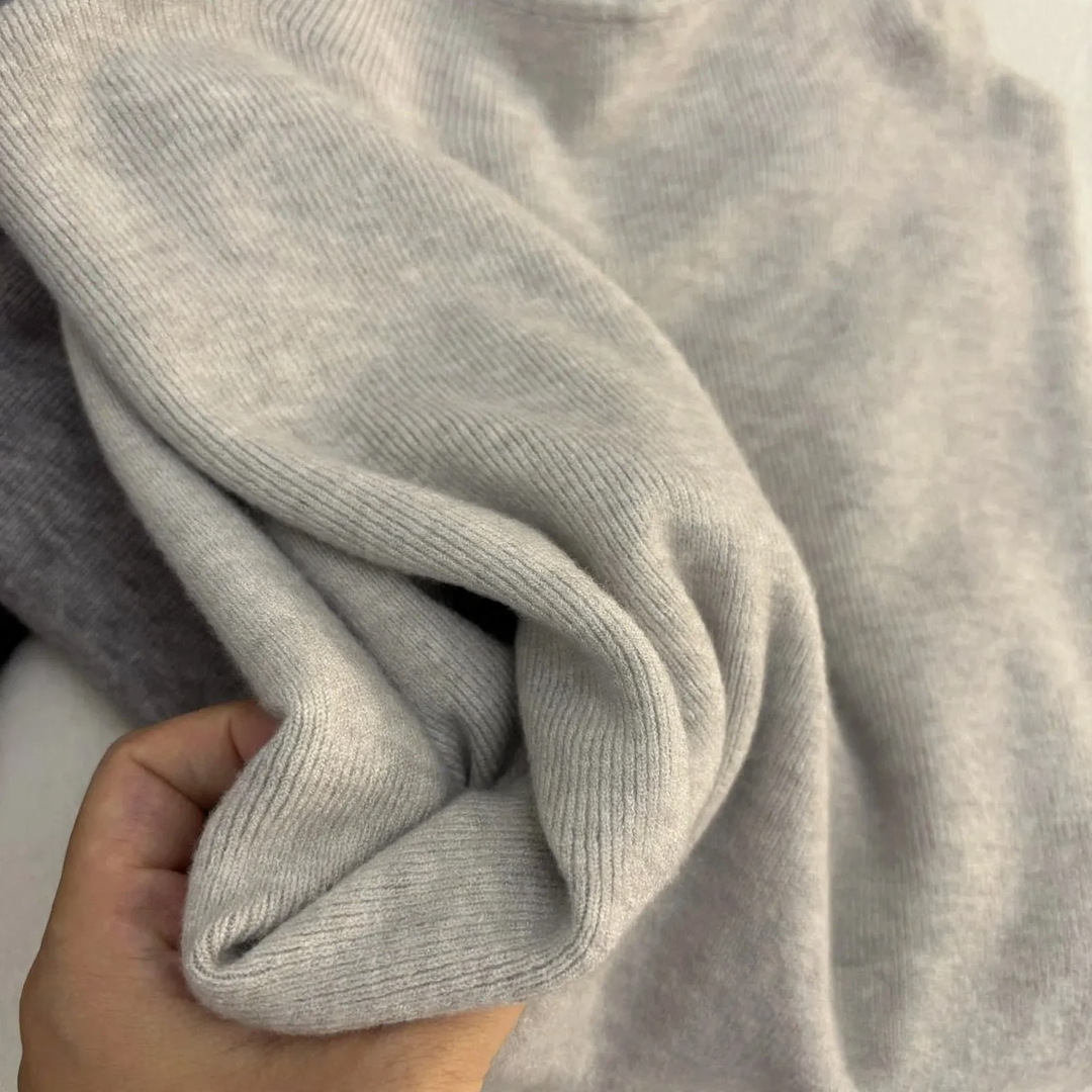 Damen-Strickpullover, Stehkragen, schlichtes Design