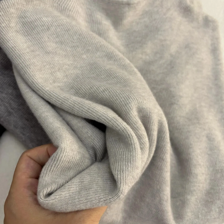 Damen-Strickpullover, Stehkragen, schlichtes Design