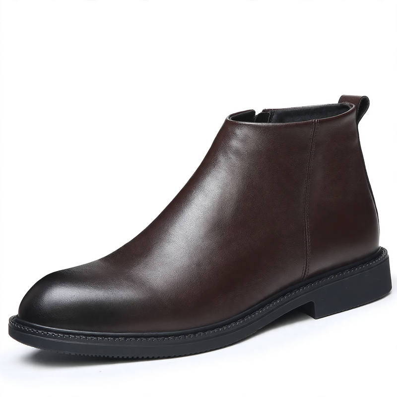 Herren-Chelsea-Stiefel, Echtleder, gefüttert, warm