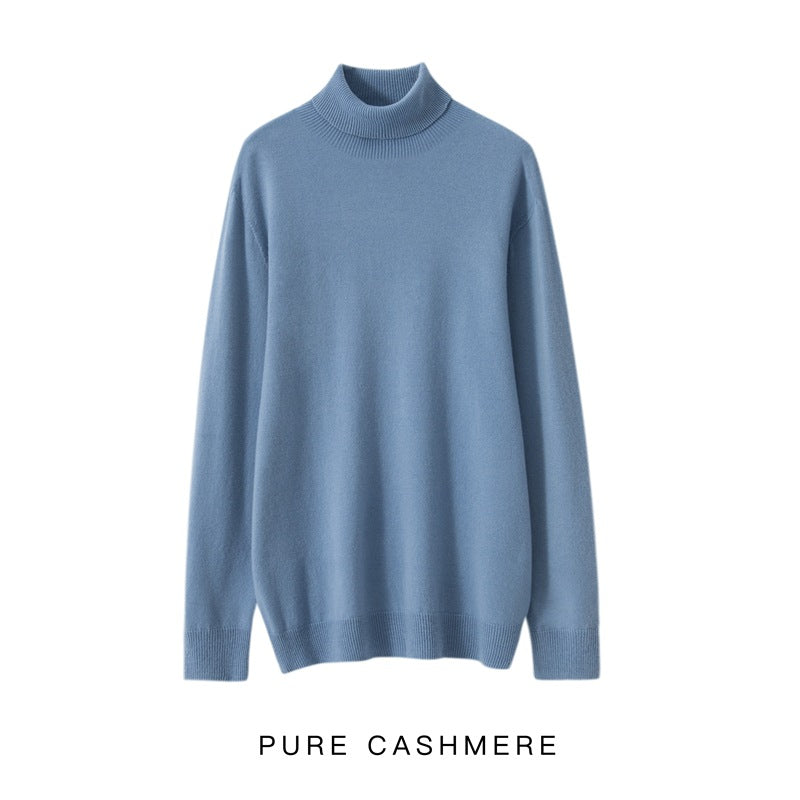 Herren-Rollkragenpullover aus reiner Wolle, Strick