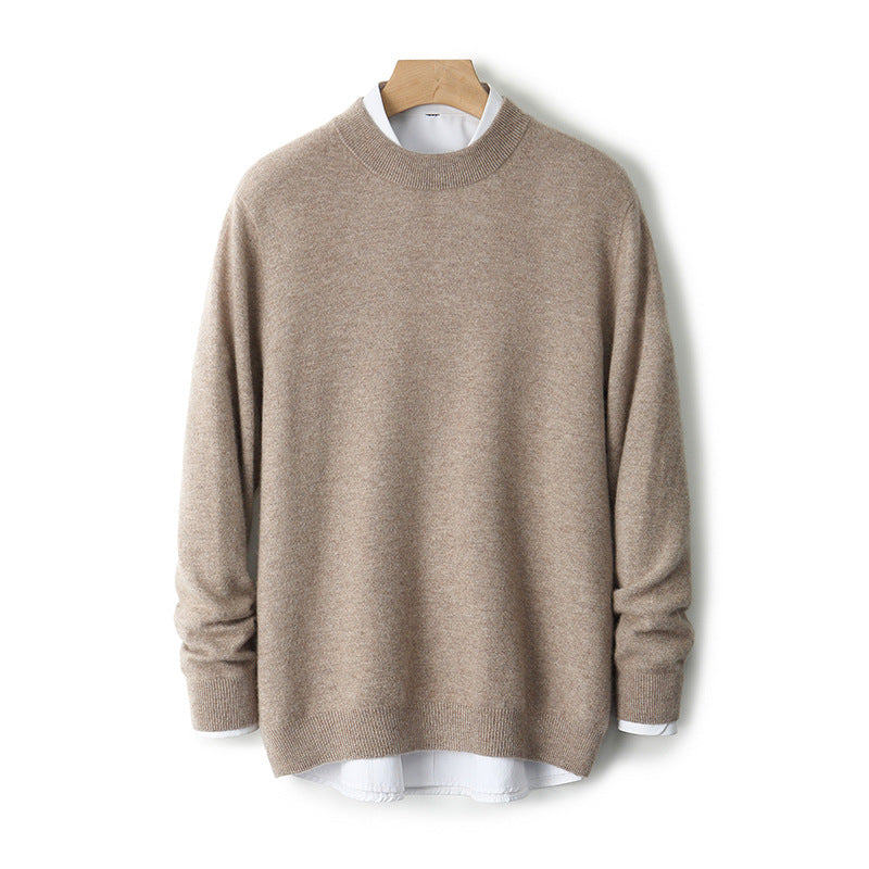 Herren-Wollpullover, dick, mit Stehkragen