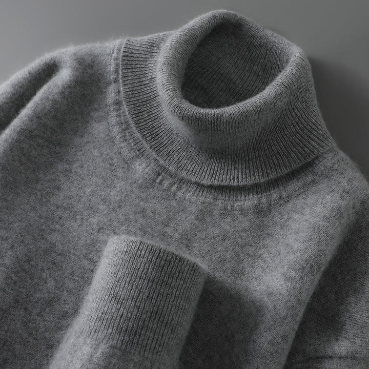 Herren-Rollkragenpullover aus reiner Wolle