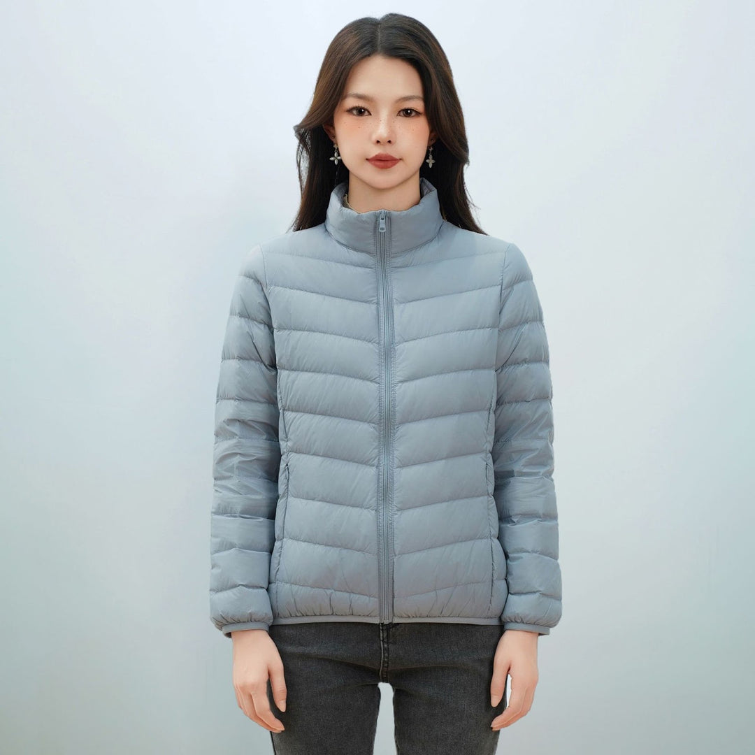 Leichte Damen-Daunenjacke mit Stehkragen