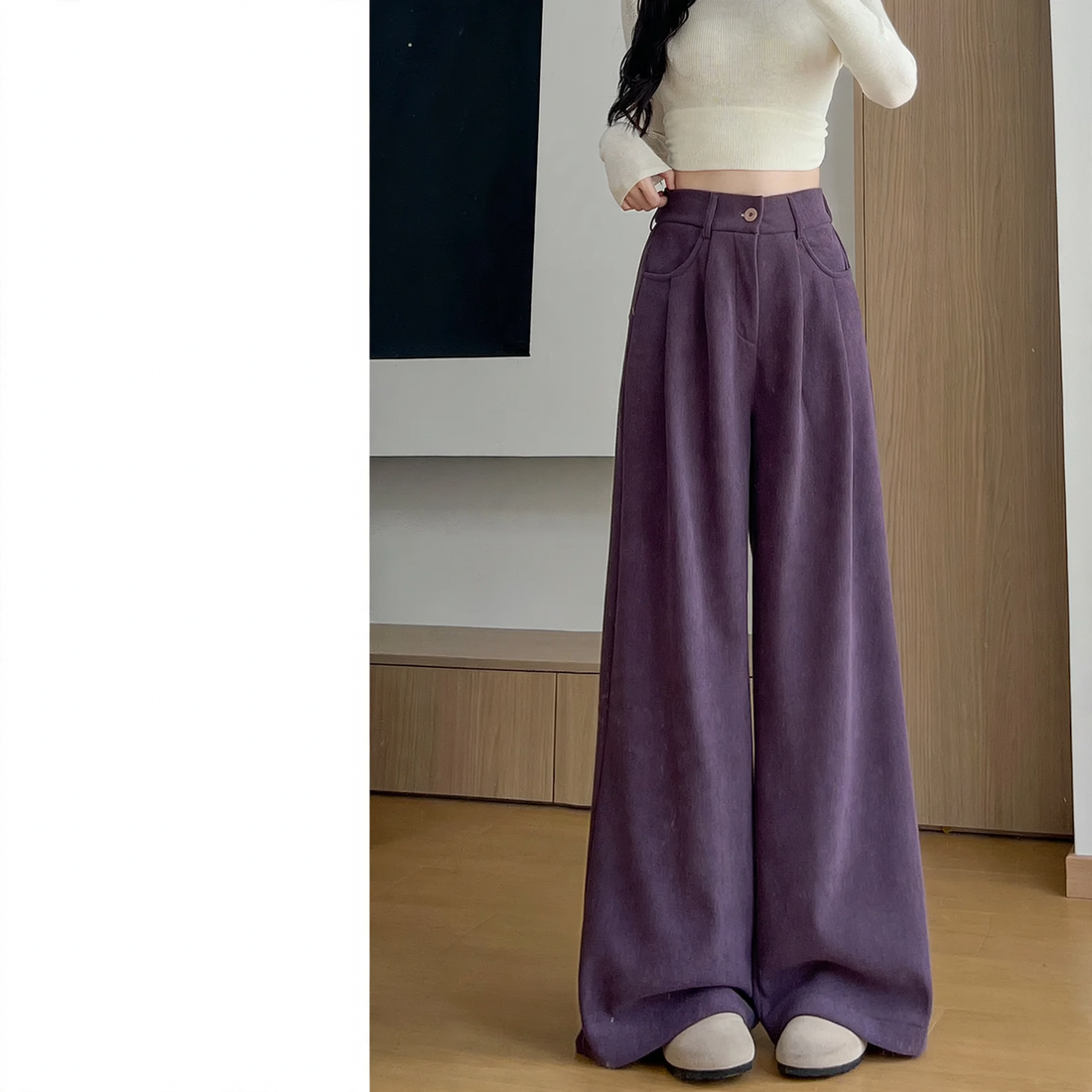 Kord-Hosen mit hohem Bund für Damen