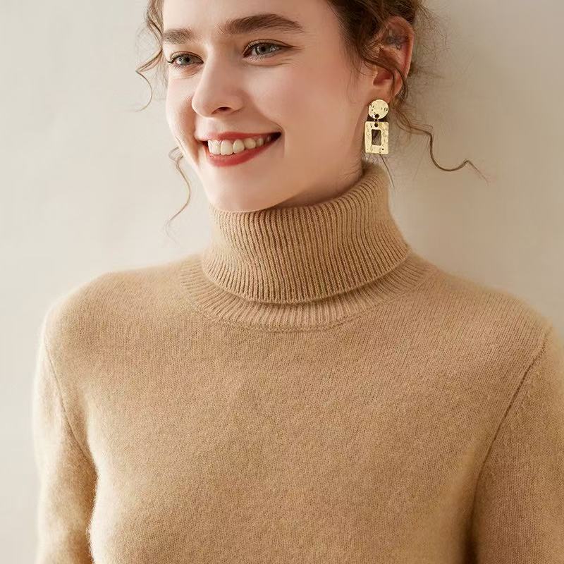 Damen Kaschmir-Pullover mit Rollkragen