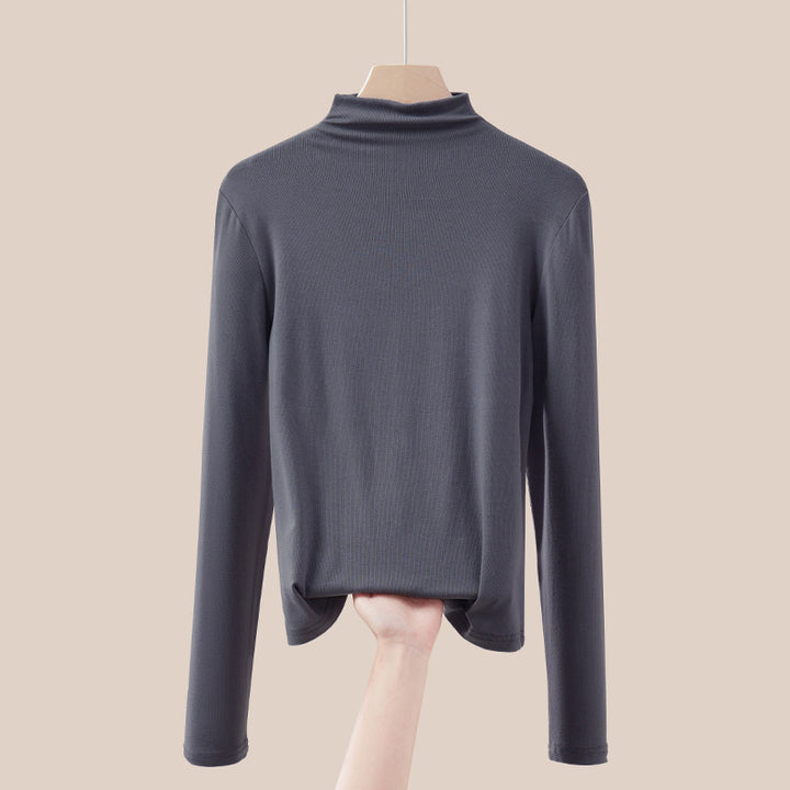 Dünner Damen-Rollkragenpullover, Langarm, Strick