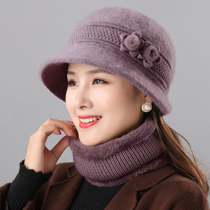 Damen Glockenhut und Schal Set, warm, für Herbst und Winter