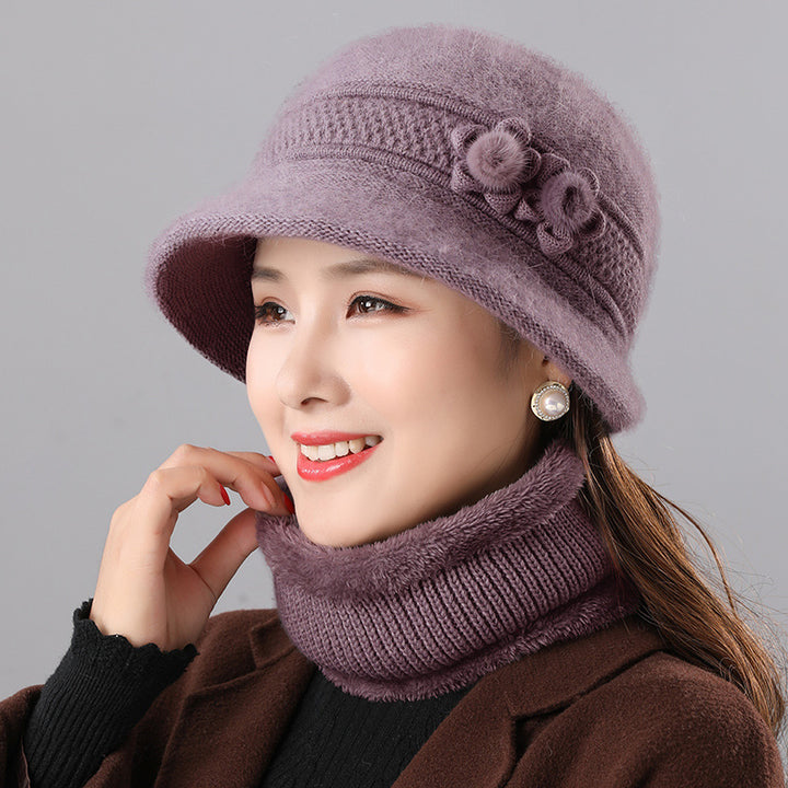 Damen Glockenhut und Schal Set, warm, für Herbst und Winter