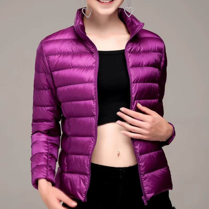 Damen-Steppjacke, kurz, tailliert, mit Kapuze