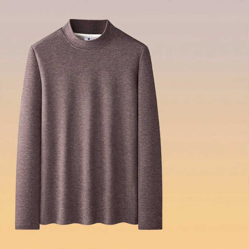 Herren-Langarm-Unterziehshirt mit Stehkragen