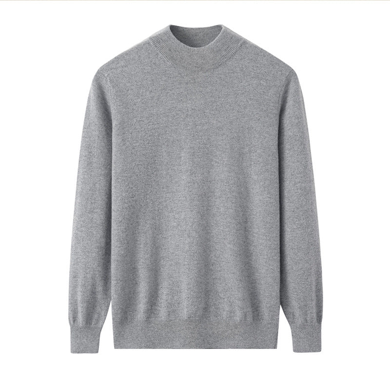 Herren-Kaschmirpullover, Stehkragen, locker geschnitten