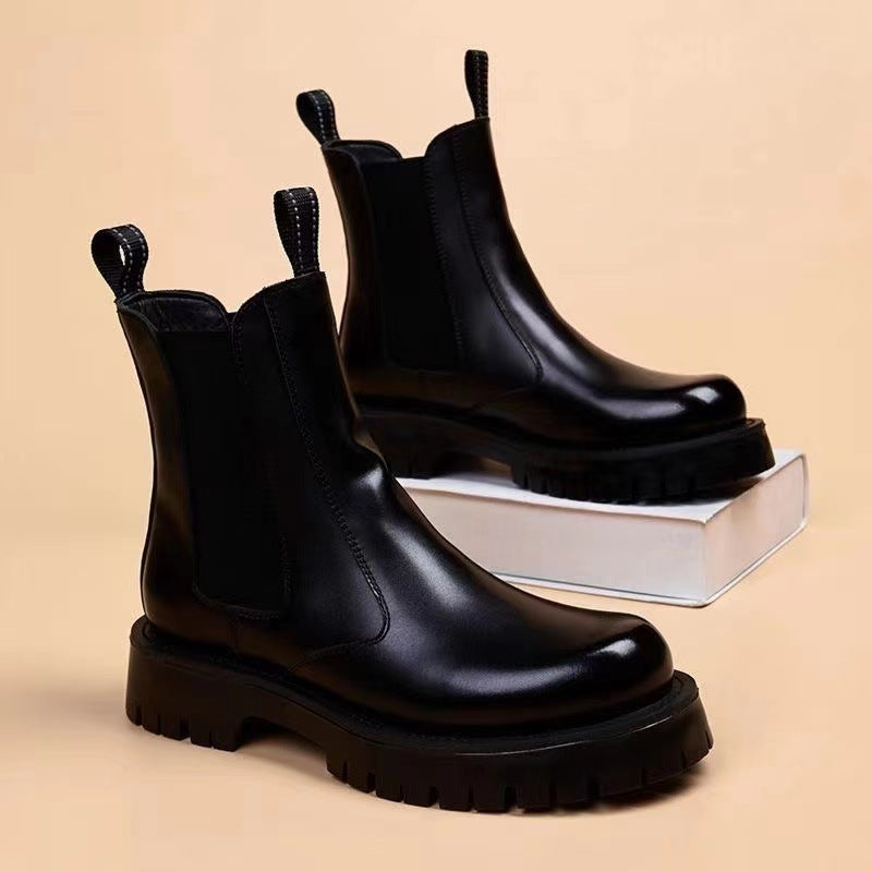 Herren Chelsea-Stiefel aus Rindsleder, atmungsaktiv
