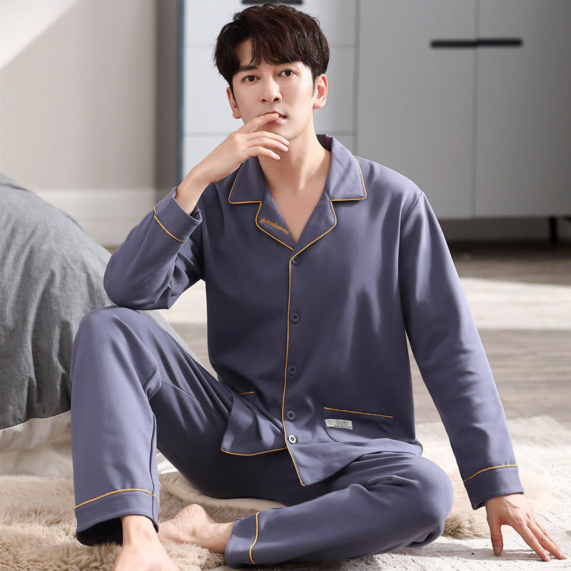Herren-Pyjama-Set, Baumwolle, Langarm, verschiedene Größen