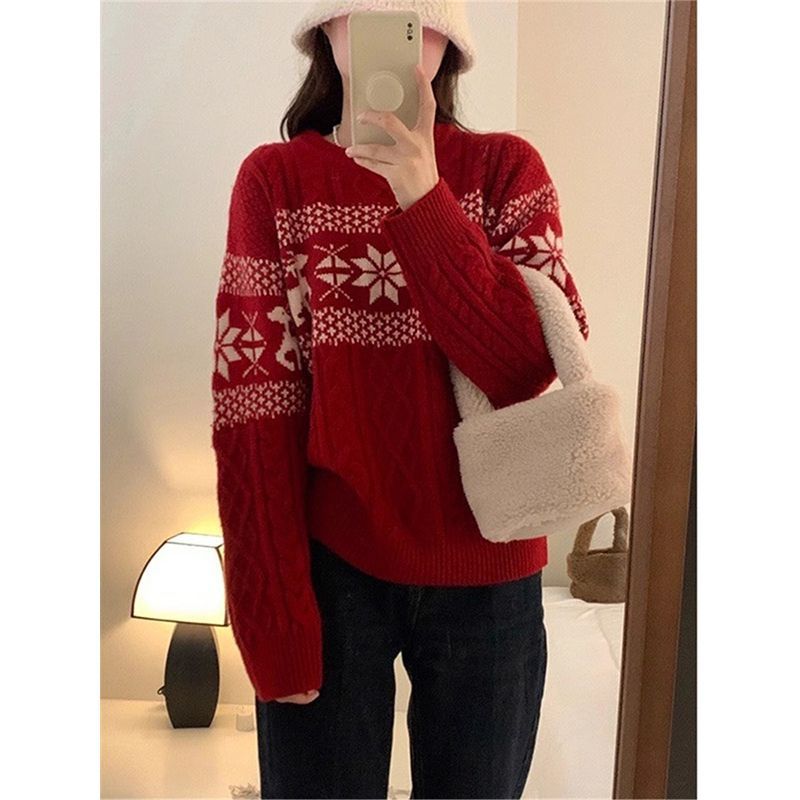 Weihnachtlicher Strickpullover mit Fair-Isle-Muster