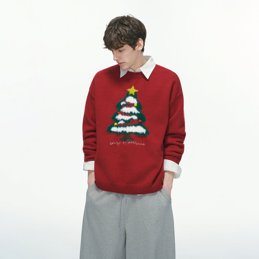 Unisex Strickpullover mit Weihnachtsmotiv