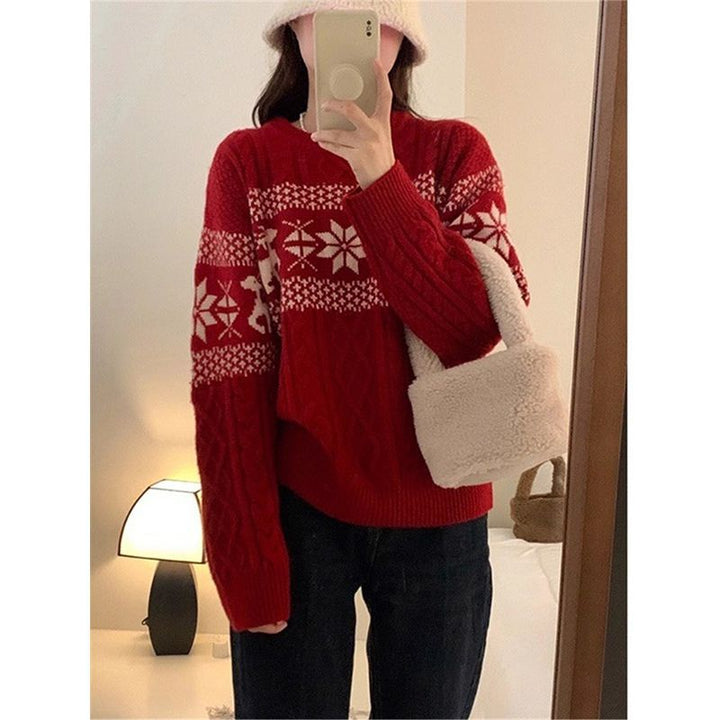Weihnachtlicher Strickpullover mit Fair-Isle-Muster