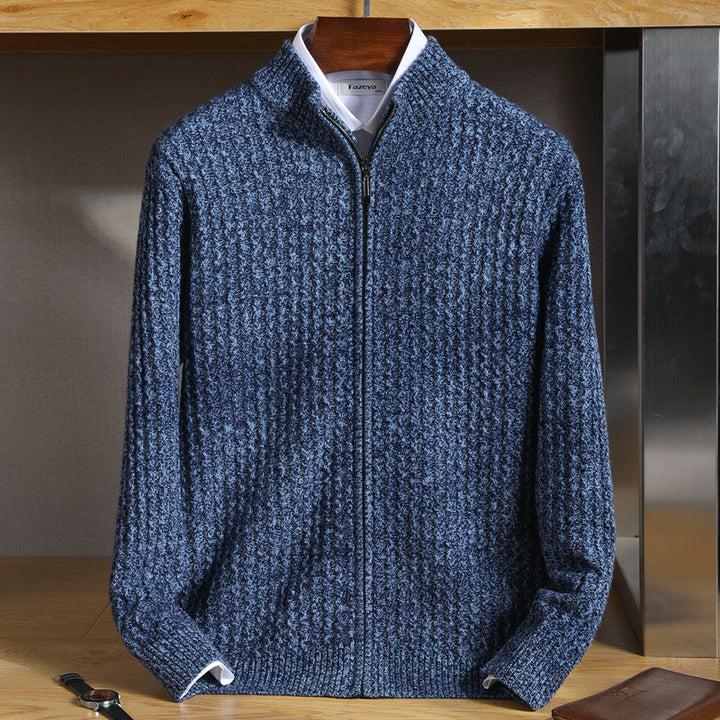 Gefütterte Strickjacke mit Reißverschluss für Herren