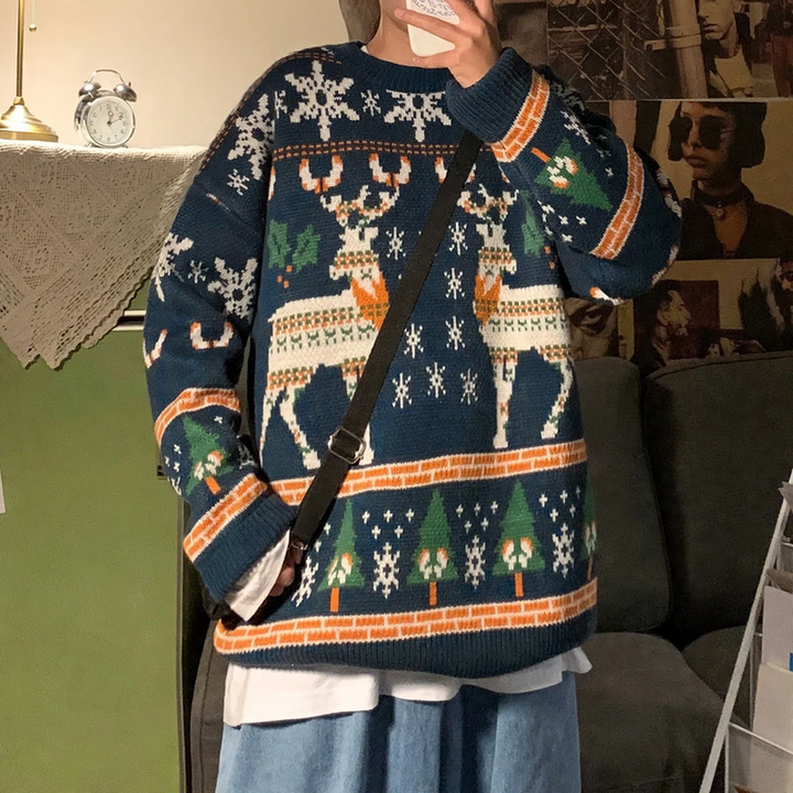 Unisex-Weihnachtspullover mit Jacquard-Muster