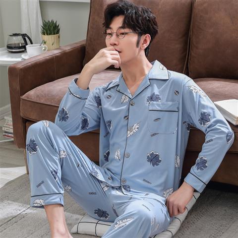 Herren-Pyjama-Set aus 100% Baumwolle, langärmelig