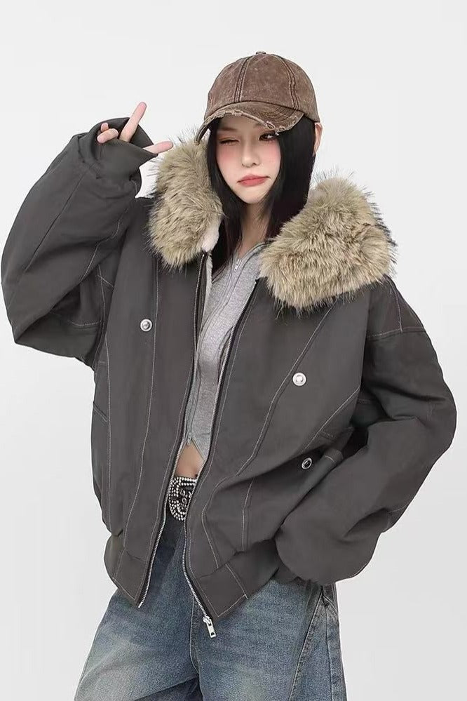 Unisex-Winterjacke mit Kapuze, gefüttert
