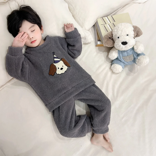Warme Jungen-Hausanzug-Sets aus weichem Fleece