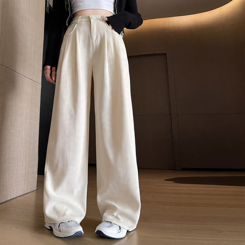 Elegante Cord-Anzughose mit weitem Bein