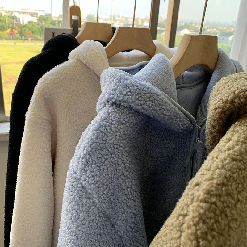 Gefütterte Kapuzenjacke aus doppelseitigem Fleece