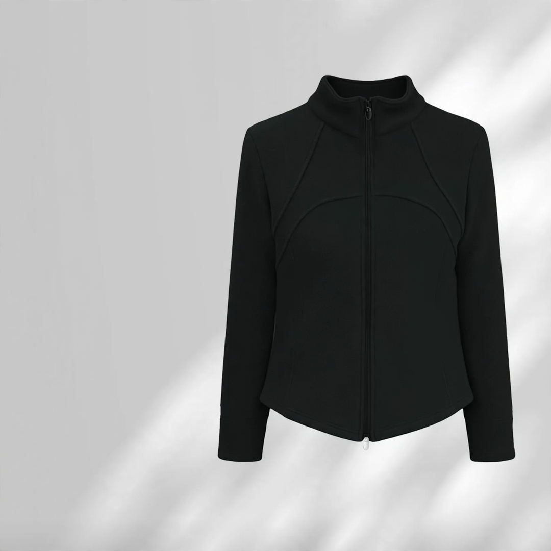 Gefütterte Lammfell-Sportjacke mit Stehkragen