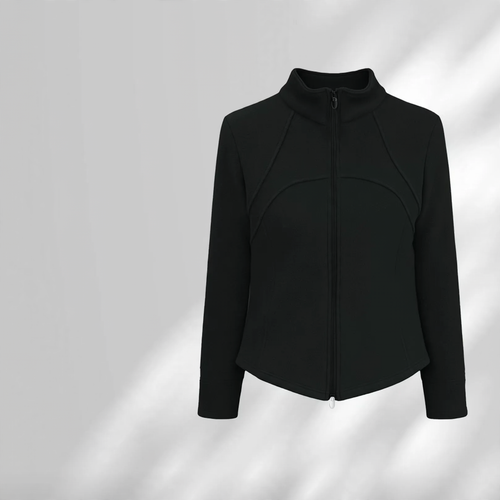 Gefütterte Lammfell-Sportjacke mit Stehkragen