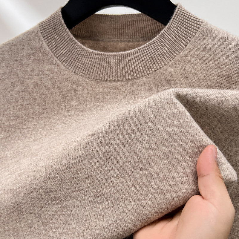 Herren-Wollpullover, 100% Wolle, Stehkragen, dick