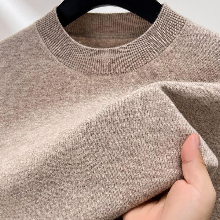 Herren-Wollpullover, 100% Wolle, Stehkragen, dick