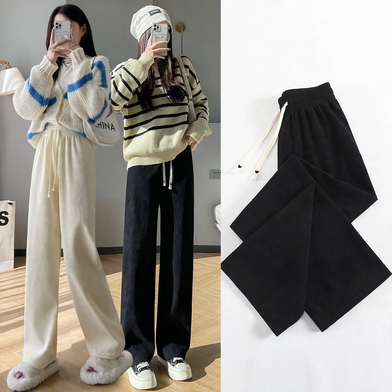 Kord-Hosen mit weitem Bein für Damen