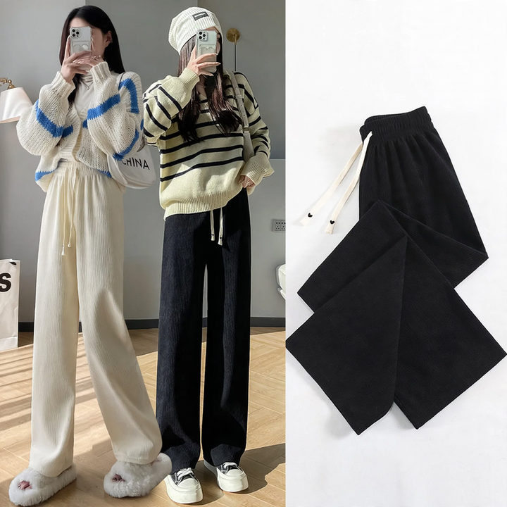 Kord-Hosen mit weitem Bein für Damen