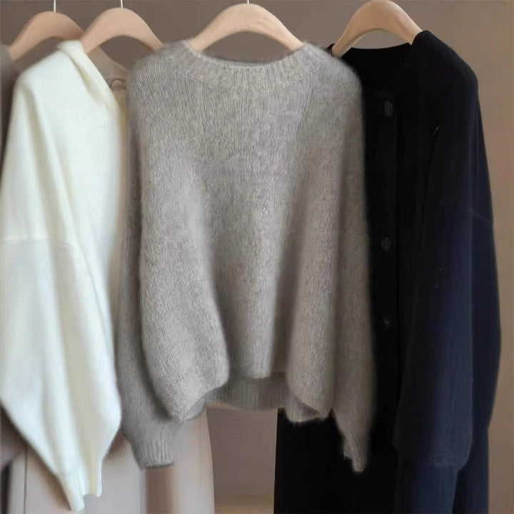 Damen-Kaschmirpullover, kurz und locker