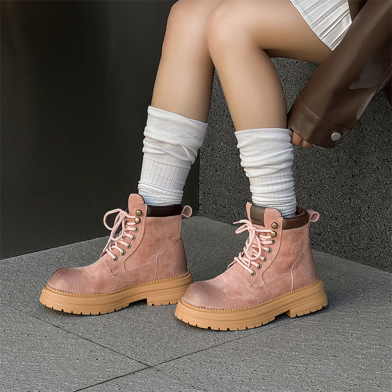 Gefütterte Herren-Arbeitsstiefel, Vintage-Stil