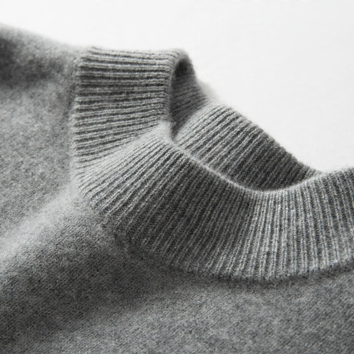 Herren-Kaschmirpullover, Stehkragen, dickes Strickdesign